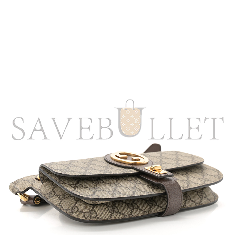 g*u*i gg S*p*e monogram textured dollar calfskin blondie belt bag beige ebony new acero 718154 (24*5*4cm)